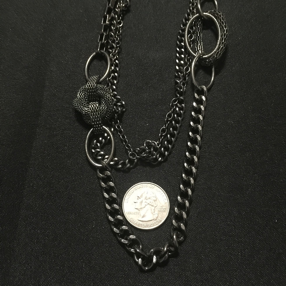 SILVER MESH & CHAIN NECKLACE