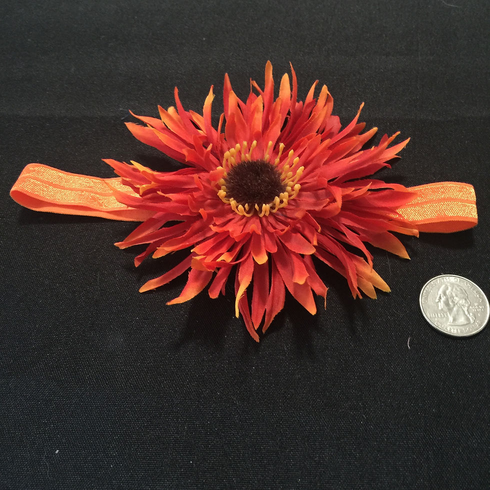 RED ORANGE MUM ORANGE BAND INFANT BOHO H