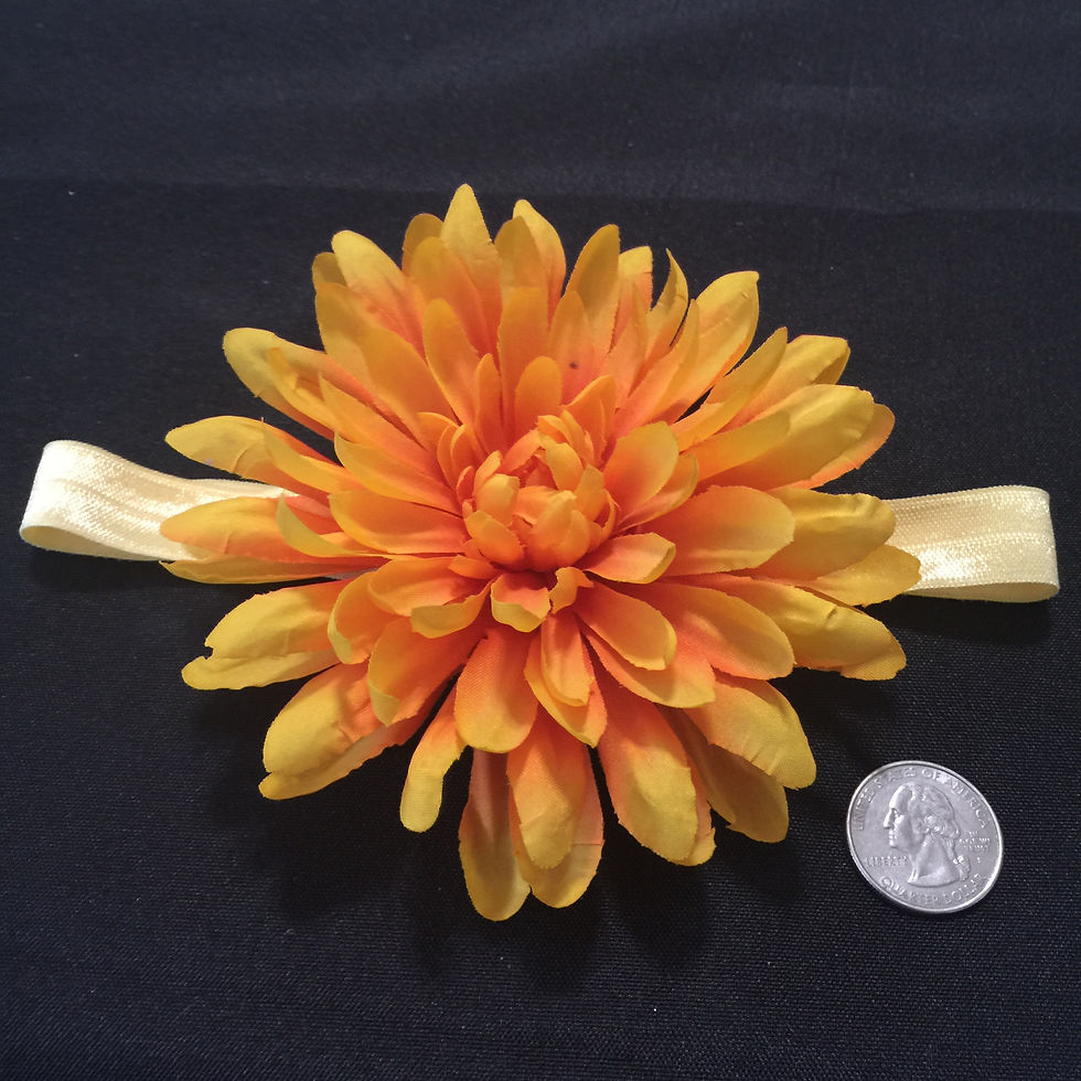 YELLOW MUM TAN BAND INFANT BOHO HEADBAND
