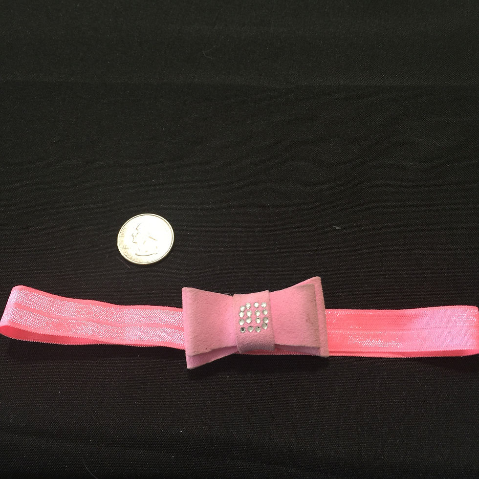 PINK BOWTIE PINK BAND INFANT BOHO HEADBA