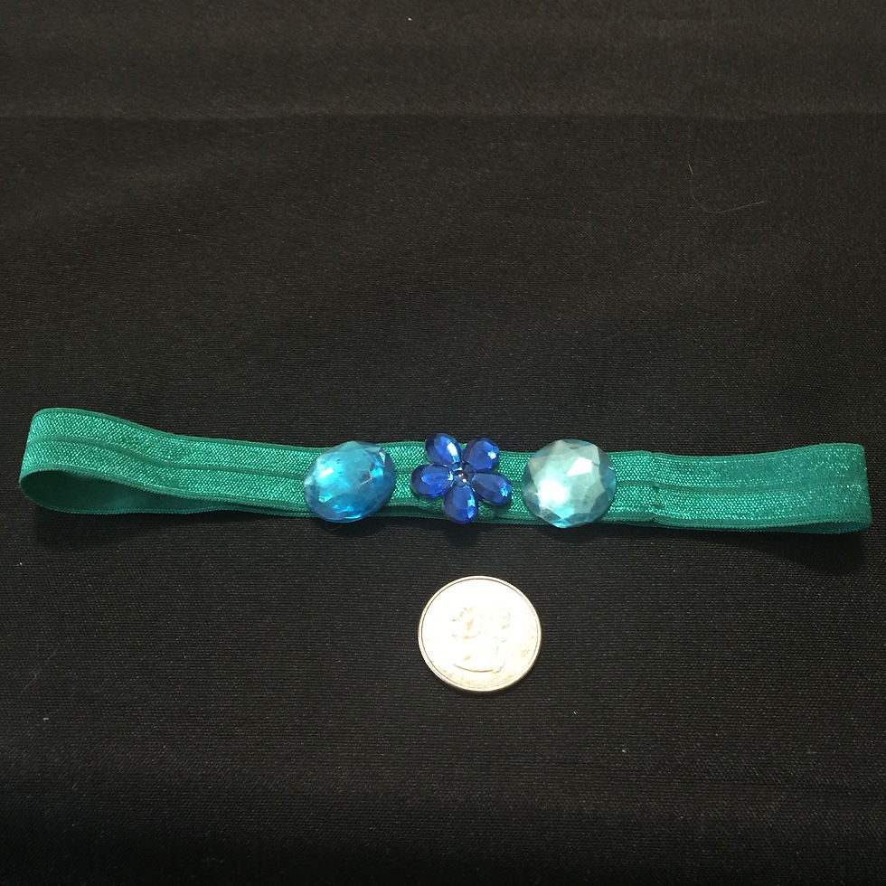 BLUE FLOWER BEAD TEAL BAND INFANT BOHO H