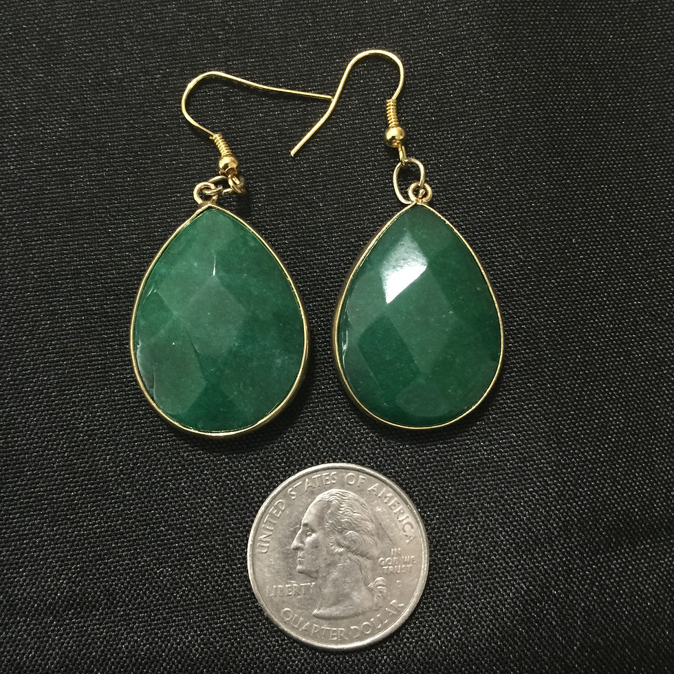 MULTIPLE FACET GREEN DROP EARRINGS