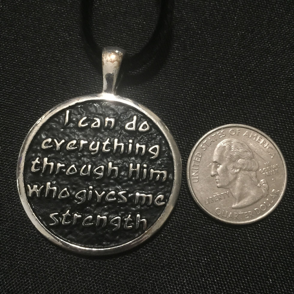 SILVER & BLACK CHRISTIAN NECKLACE
