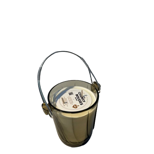 Miniatura: Bougie vintage seau à glaçons en verre fumé