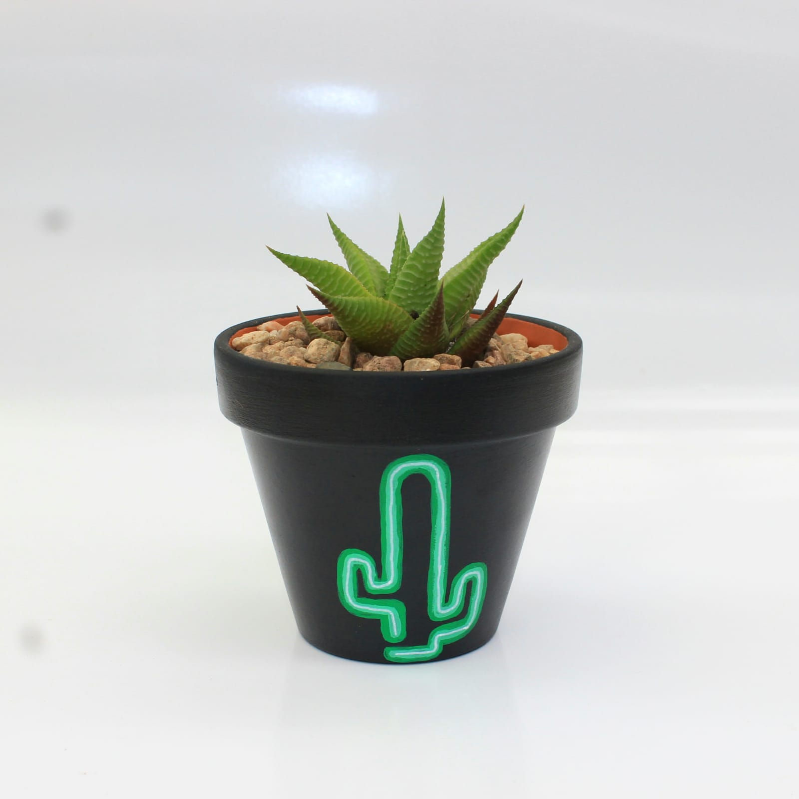 Hand Painted Pot - Glowing Shape