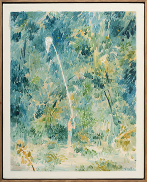ANDREW SUTHERLAND. The Long-Handled Butterfly Net, 2021. Oil on canvas. 520 x 420mm. Framed