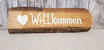 Holzschild _Willkommen_