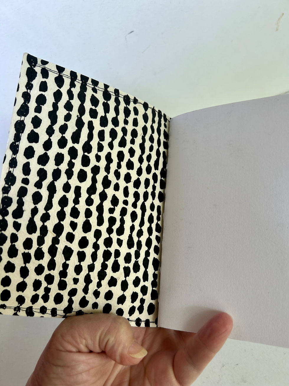 Thumbnail: Handmade Journal with hand painted canvas cover