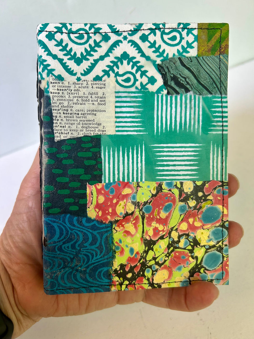 Thumbnail: Handmade Journal with patchwork/collage cover
