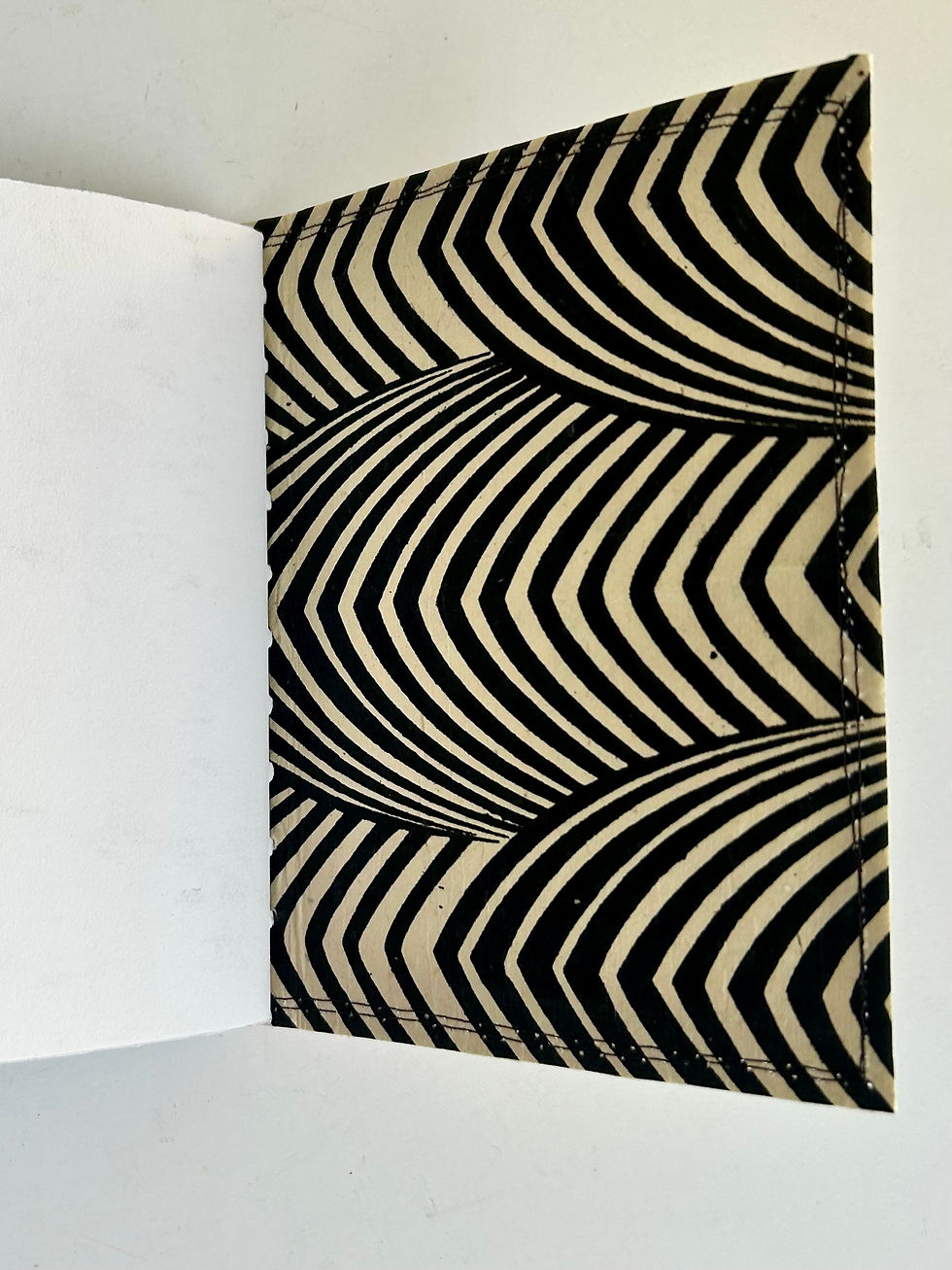 Thumbnail: Handmade Journal with hand painted canvas cover