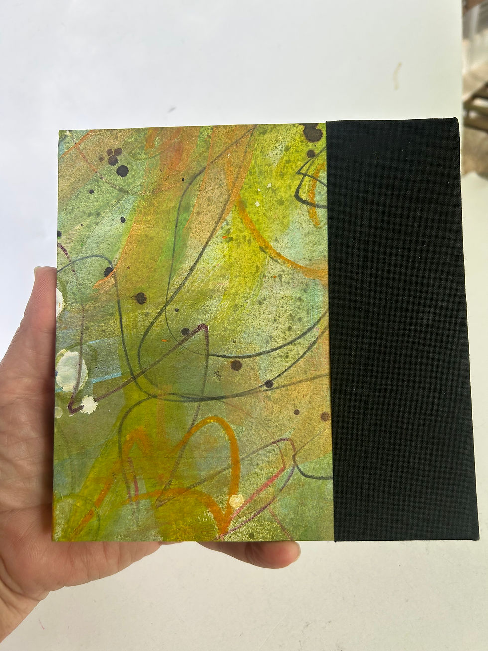 Thumbnail: Handmade Journal with hand painted cover