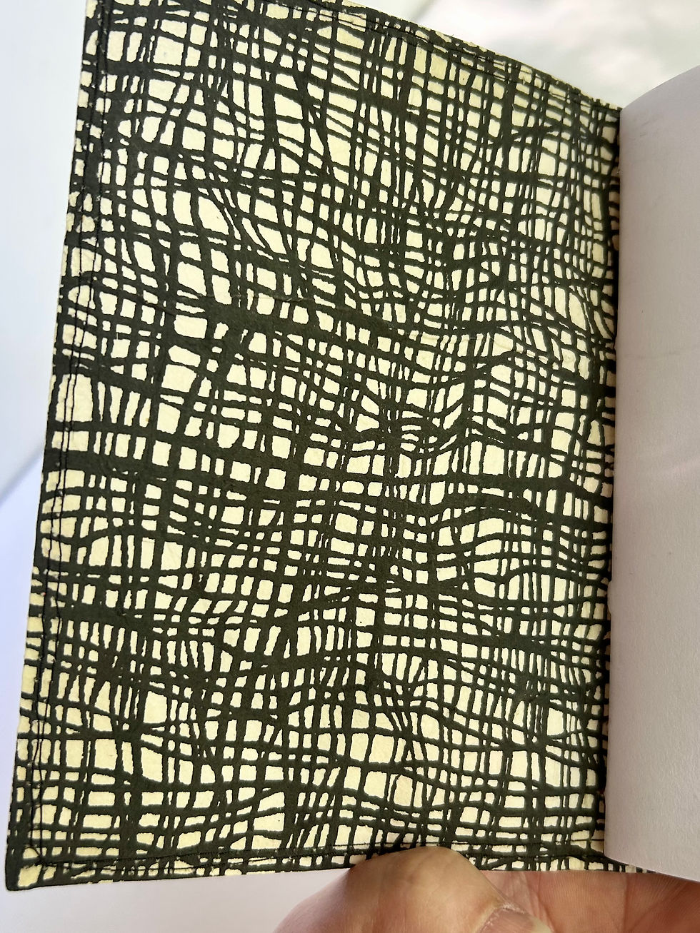 Thumbnail: Handmade Journal with hand painted canvas cover
