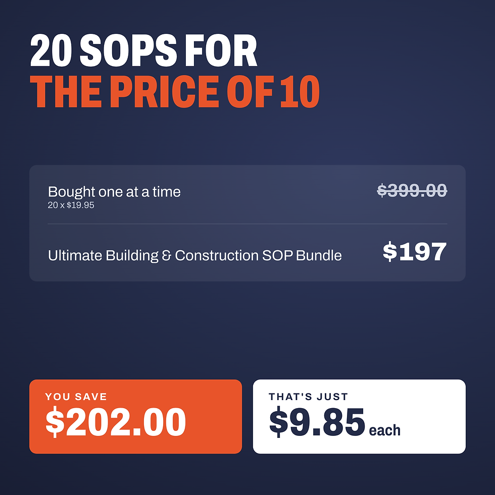 Thumbnail: Ultimate Building & Construction SOP Bundle savings compared with buying each SOP