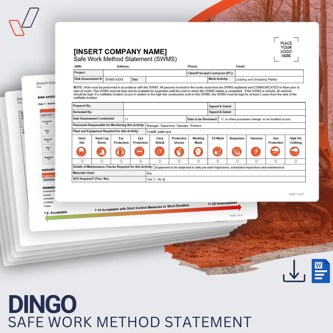 Dingo Safe Work Method Statement - Product Image