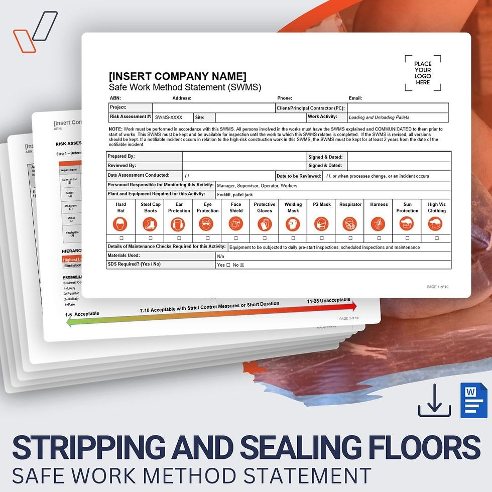 Stripping & Sealing Floors Safe Work Method Statement - Product Image