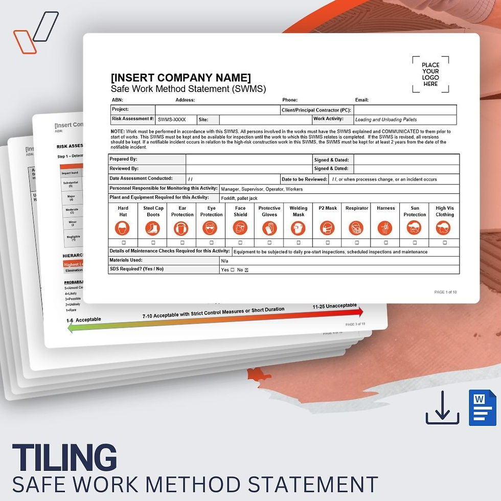 Tiling Safe Work Method Statement - Product Image