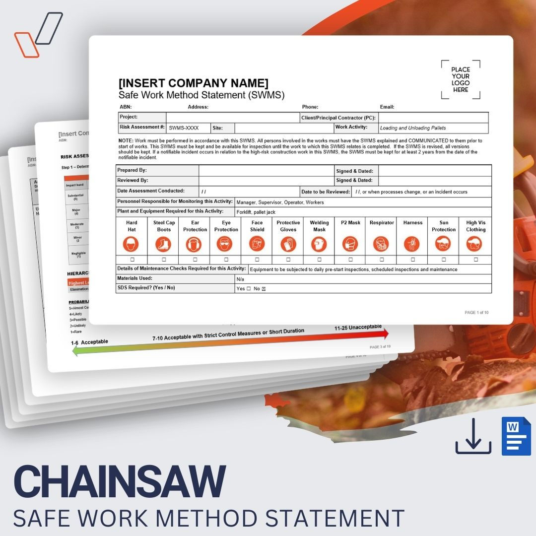 Chainsaw Safe Work Method Statement - Product Image
