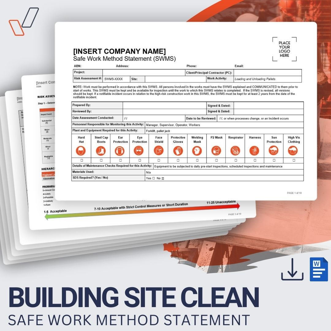 Building Site Clean Safe Work Method Statement - Product Image