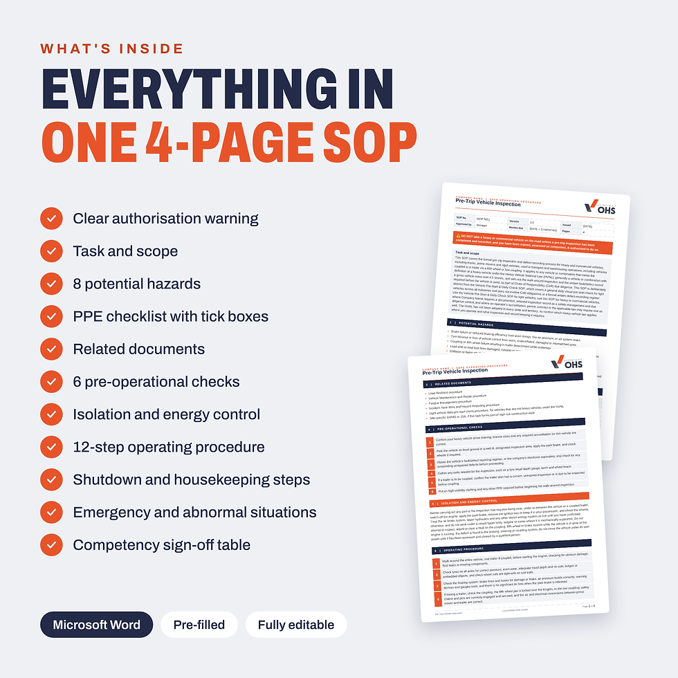 Thumbnail: What's included in the Pre-Trip Vehicle Inspection SOP template
