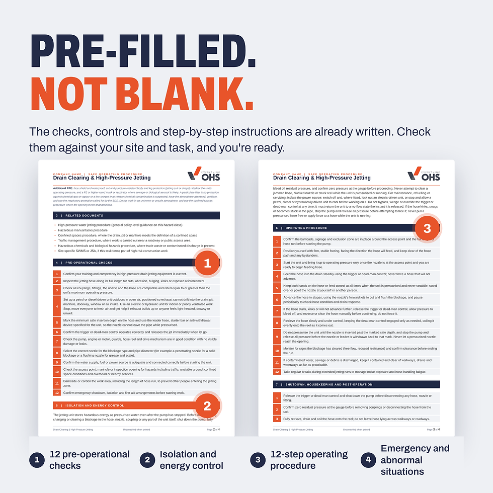 Thumbnail: Step-by-step operating procedure from the Drain Clearing & High-Pressure Jetting SOP