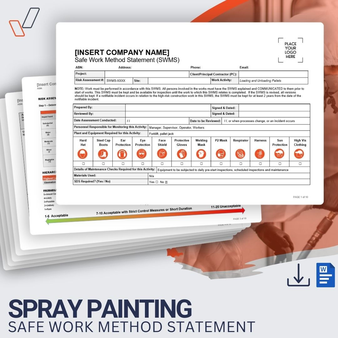 Spray Painting Safe Work Method Statement - Product Image