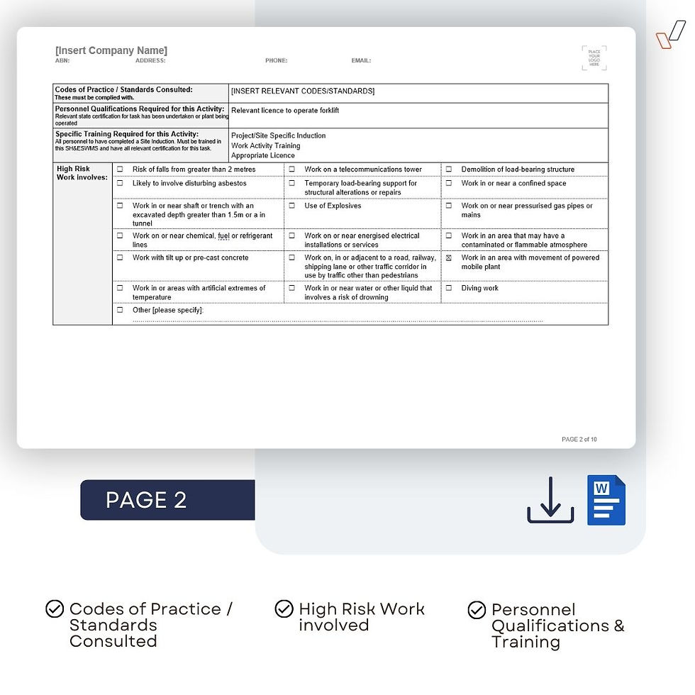 Thumbnail: Heavy Lifting Using Forklift, Jibs & Slings Safe Work Method Statement - Risks