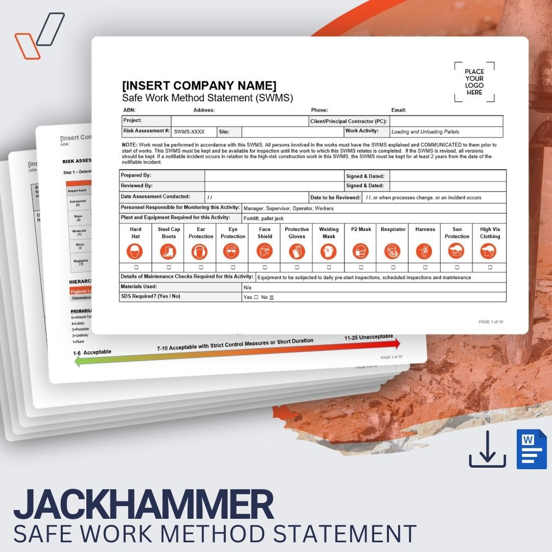 Jackhammer Safe Work Method Statement - Product Image