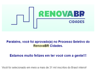 Aprovado no RenovaBR entre 31 mil inscritos
