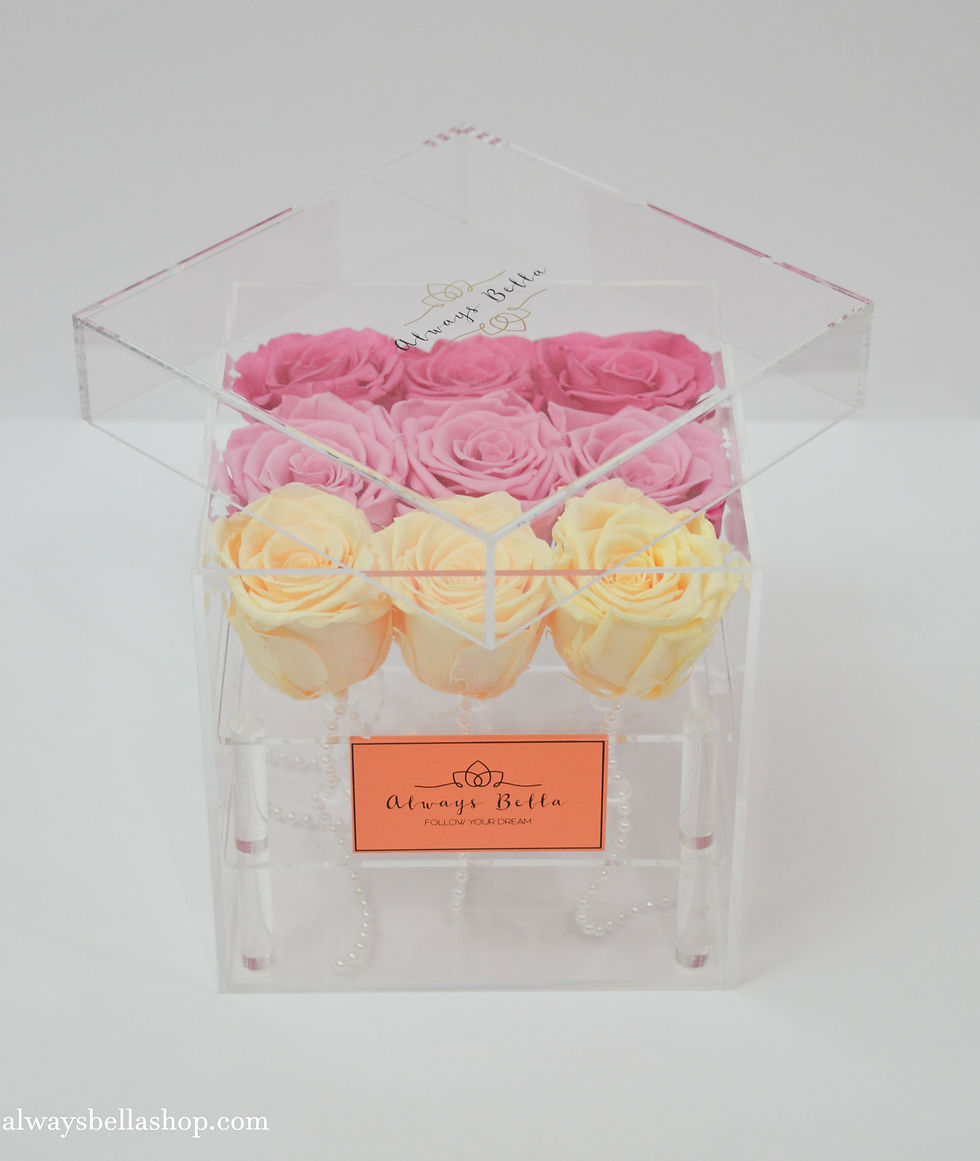 Thumbnail: 9 Real preserved Ombre Roses in the acrylic box