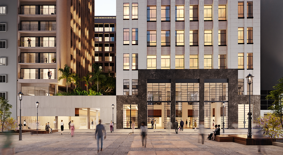 Basílio 177, retrofit no edifício Telesp SP (2025). Imagem: Metaforma Incorporadora