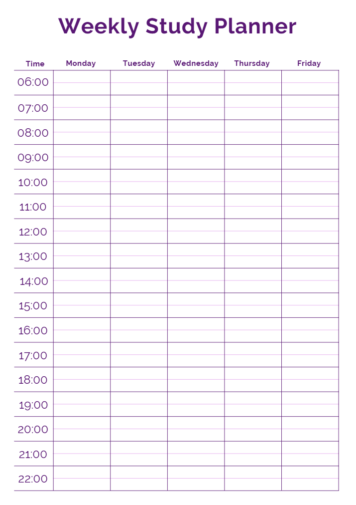 Study Planner Template