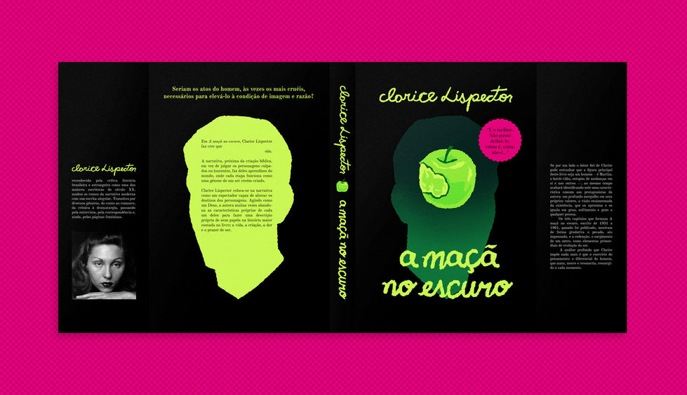 Book cover design for "The Apple in the Dark" by Clarice Lispector.