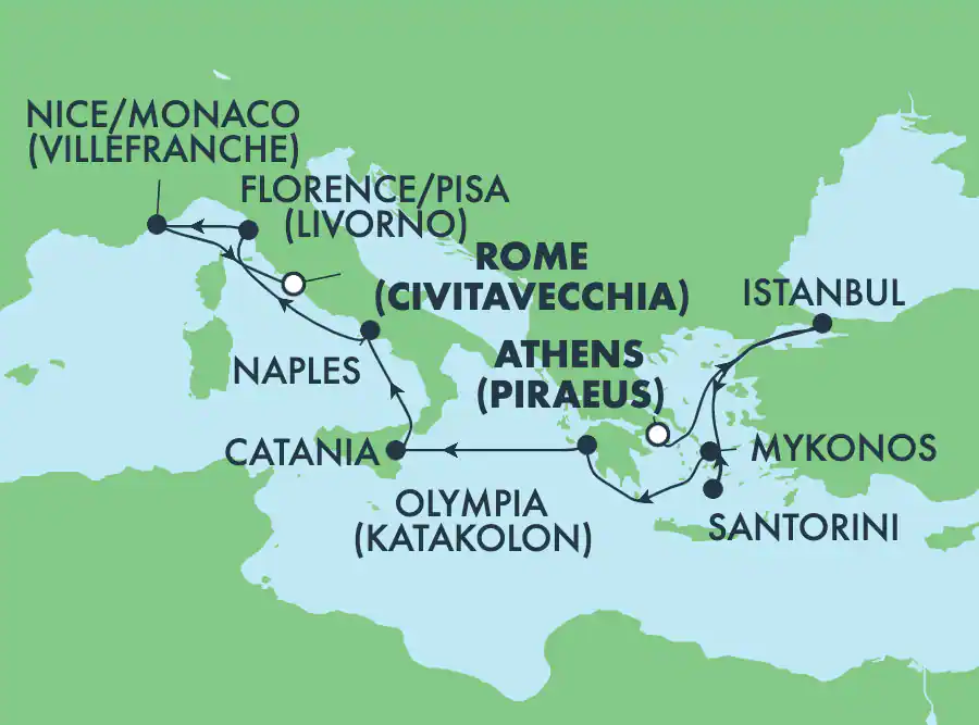 Norwegian VIVA! Istanbul, Îles grecques, Sicile, Nice, Italie (COMPLET)