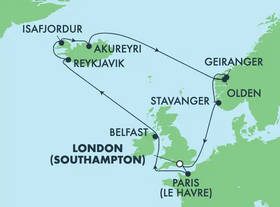 Norwegian PRIMA ! Magie de l'automne Londres, Irlande, Islande & Fjords de la Norvège