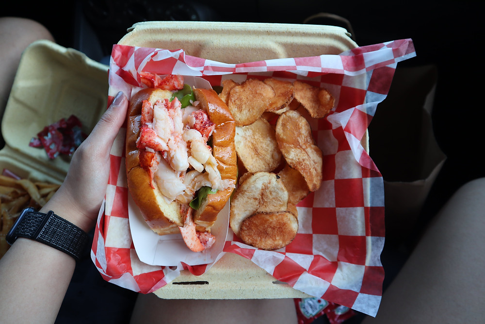 Beal's Lobster Pier, Maine - Garlic Butter Lobster Roll by Biteinerary