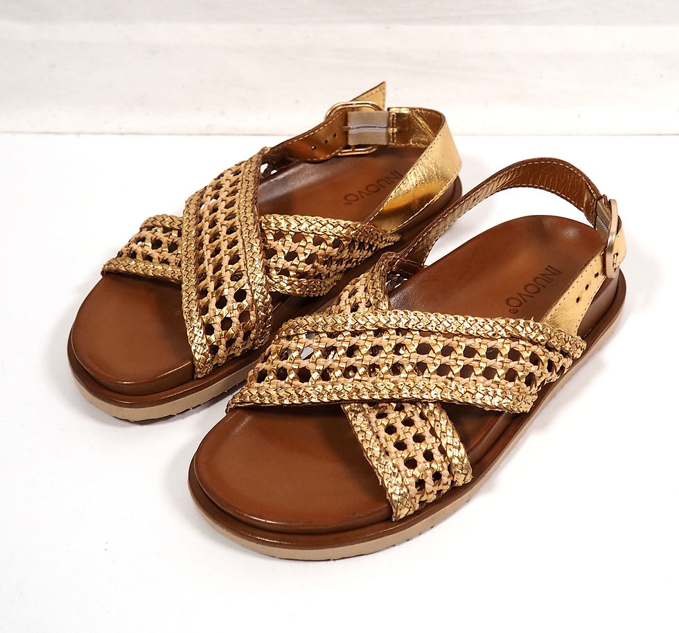 Thumbnail: INUOVO Gold Leather Sandals