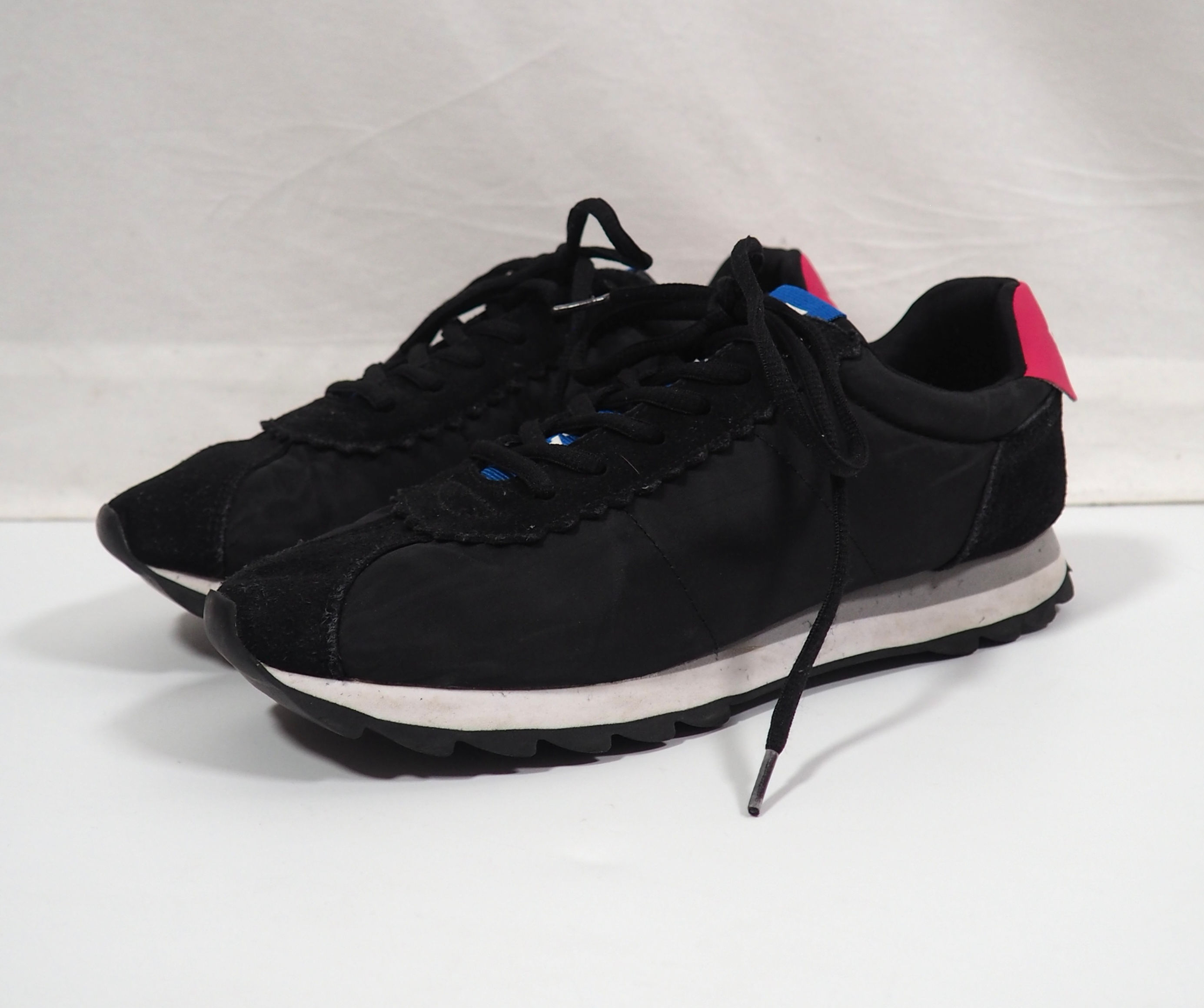 BIMBA Y LOLA Black Leather/Textile Sneakers