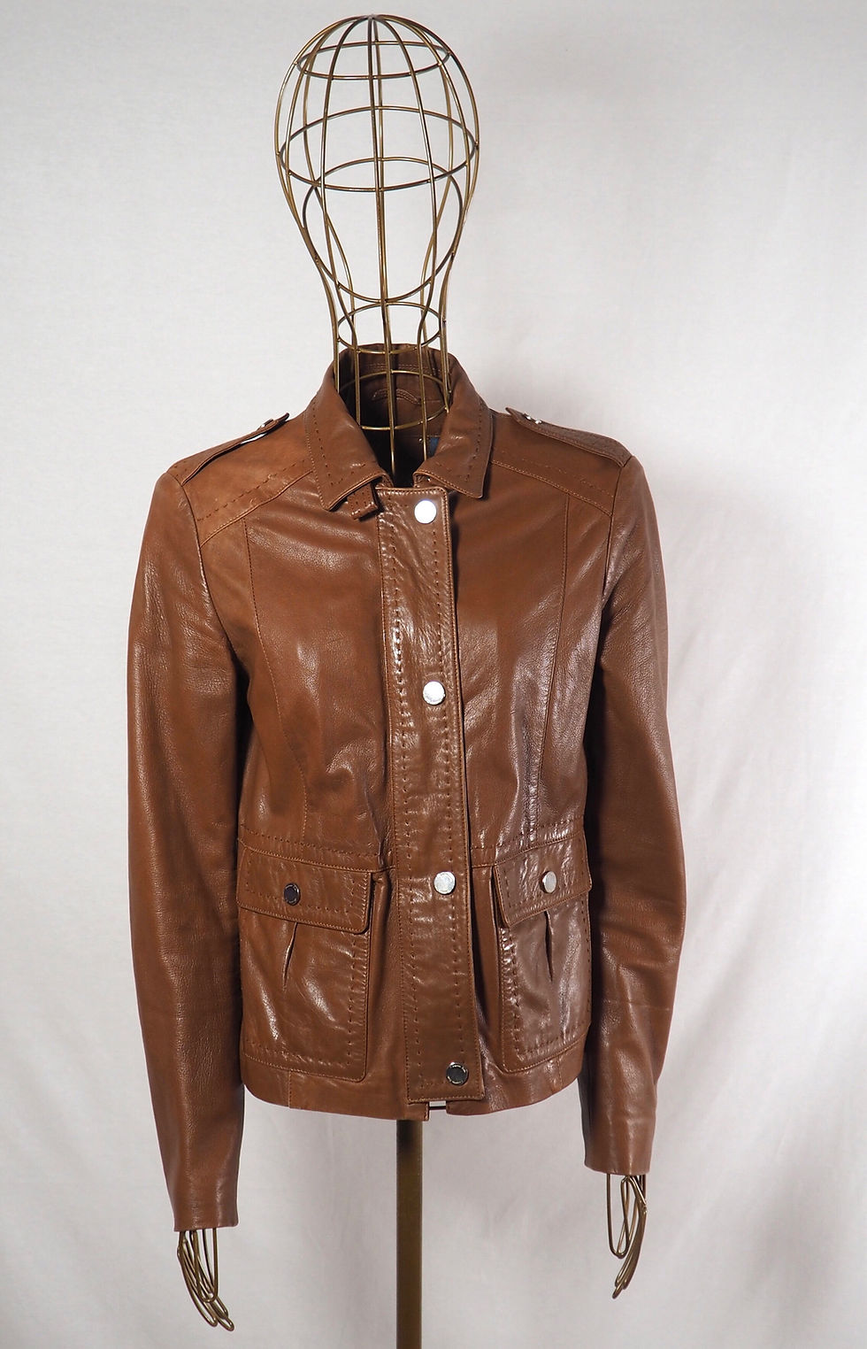 Thumbnail: MASSIMO DUTTI Caramel Leather Jacket