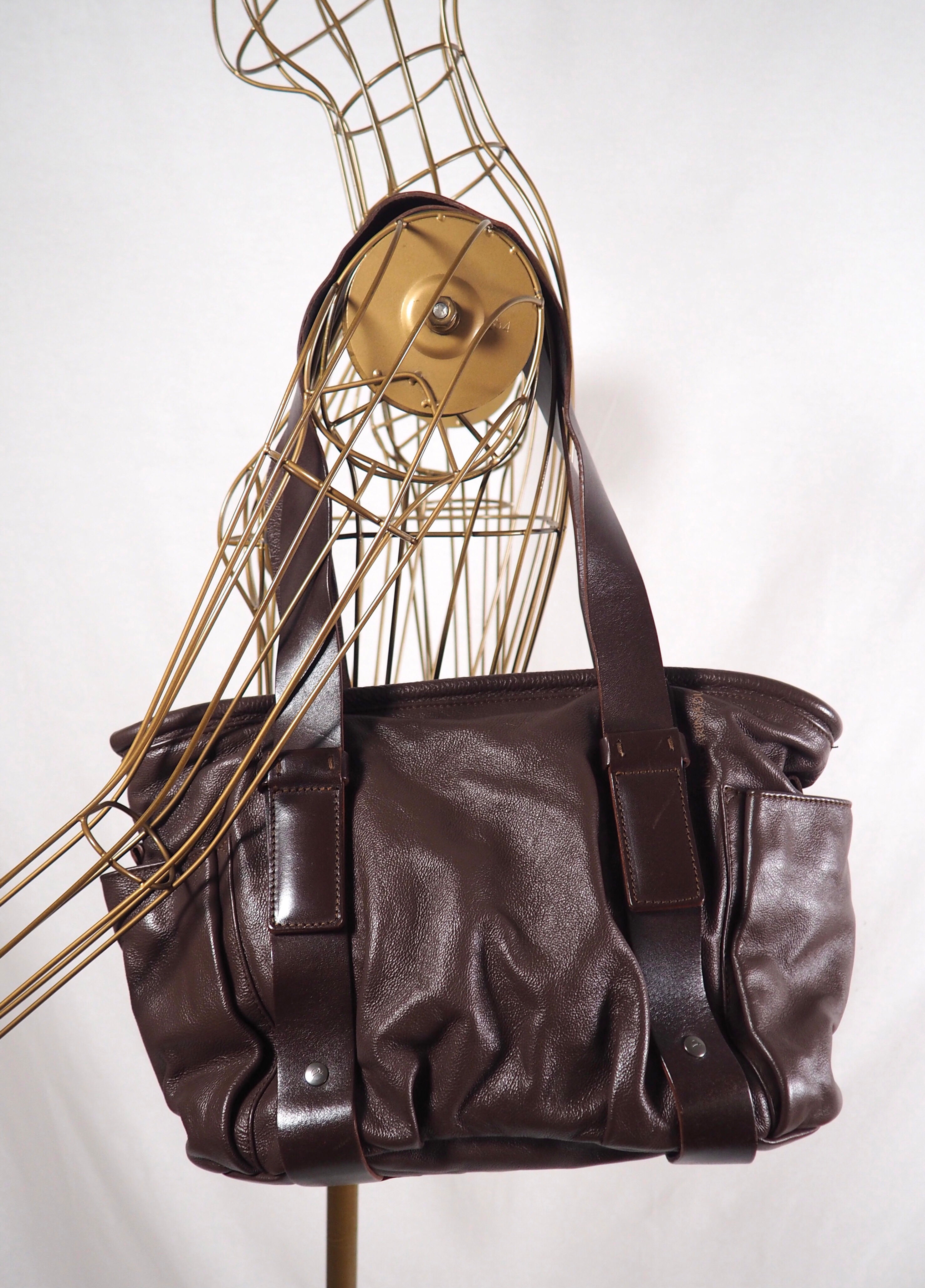 MANDARINA DUCK Chocolate Leather Shoulder Bag