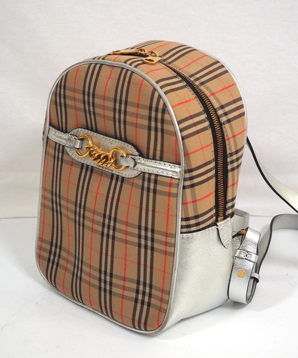 Thumbnail: BURBERRY Monogram Backpack with Silver Leather  