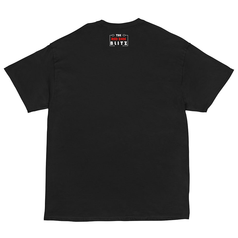 Thumbnail: Store product image showing back mock-up of black "Nebraska Graphic T-shirt" for sale  