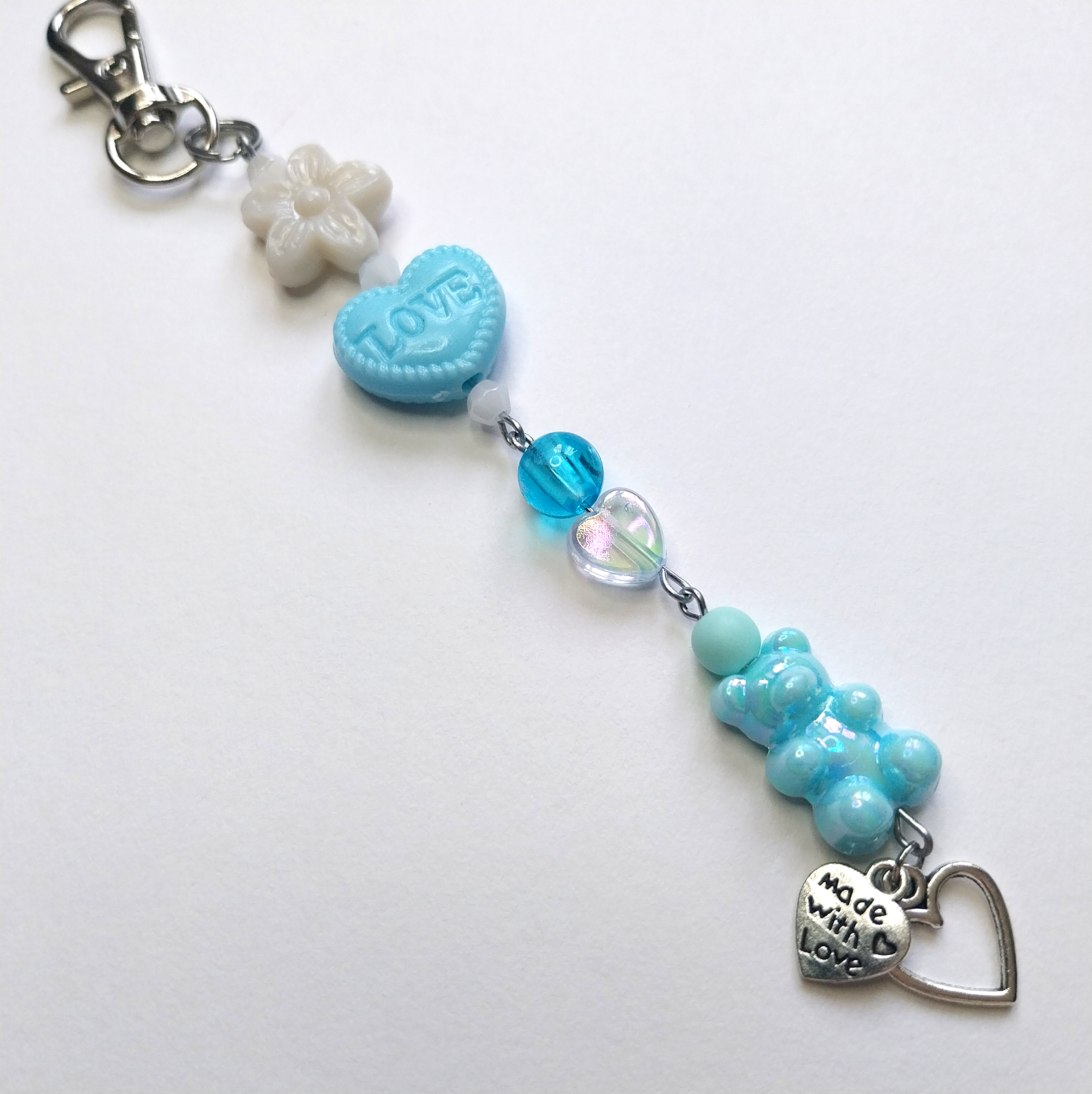 Candy Bear Blue Keyring