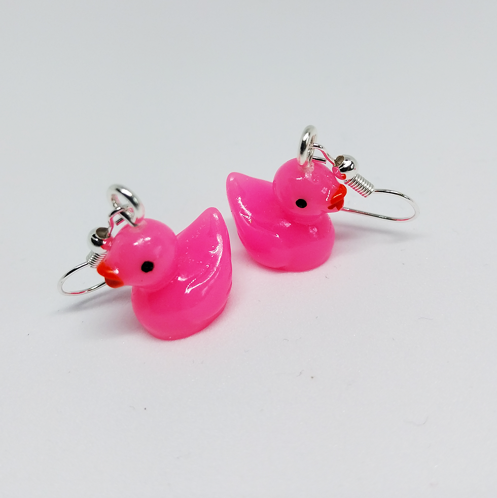 Thumbnail: Mini Duck Jewellery Set - Hot Pink