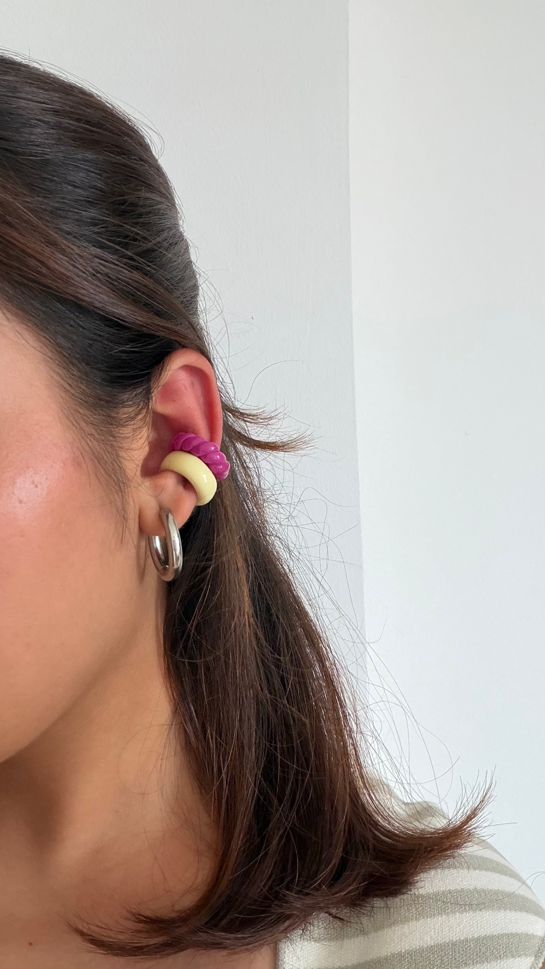 Raspberry butter cream ear cuffs