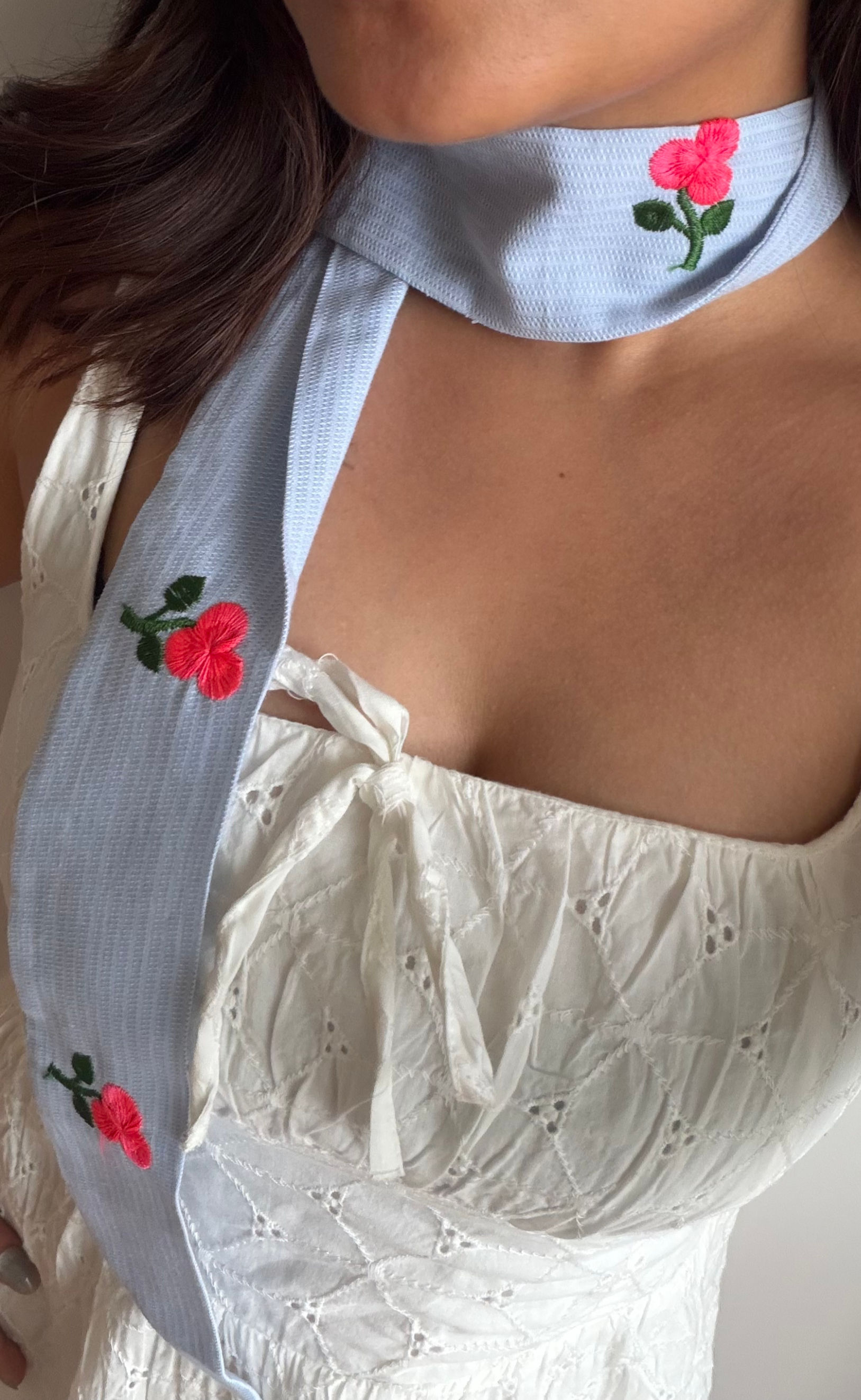 Coastal rose skinny scarf