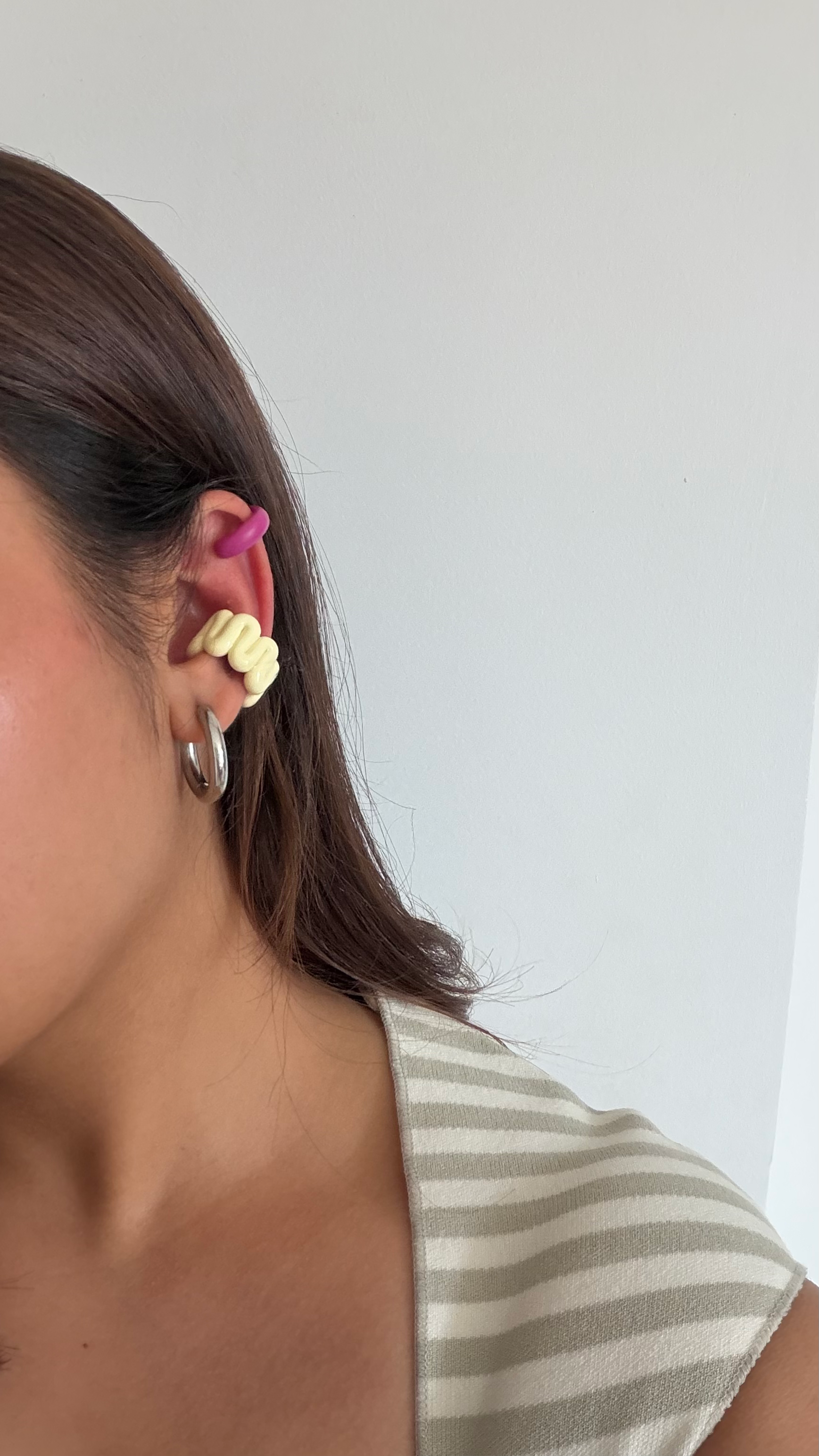 Raspberry cake ear cuffs