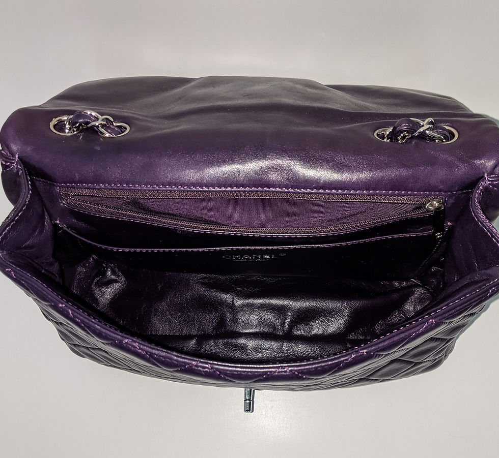 Thumbnail: CHANEL Purple Jumbo Lambskin Flap Purse
