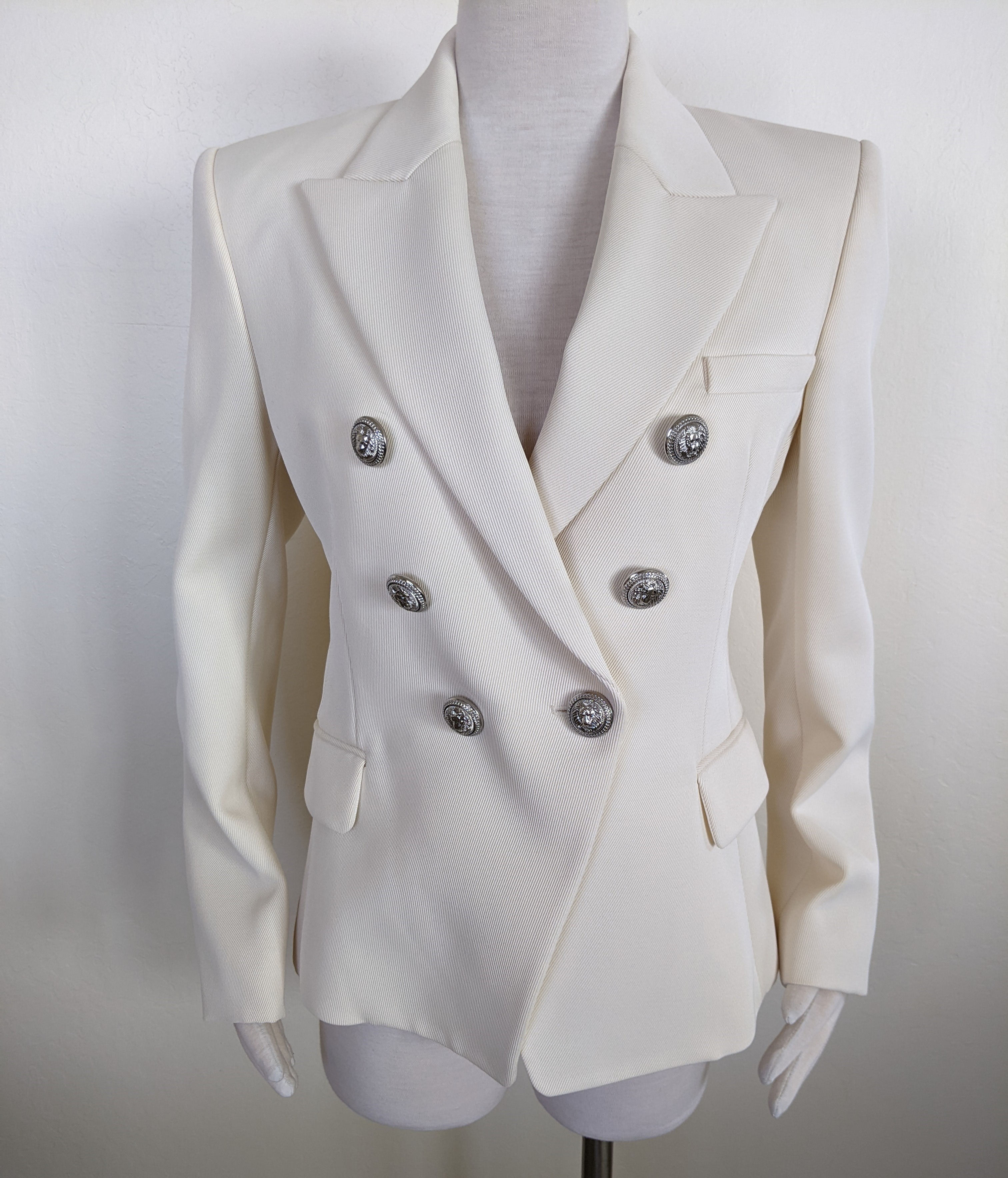 Balmain Creme Wool Blazer sz 44 (US 10/12)