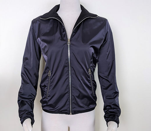 Hermes Sellier Navy Blue Bomber Jacket Large | JANE Consignment
