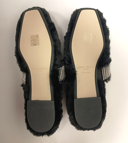 Jimmy Choo Krista Faux Fur Crystal Shoes sz 40 (US 9.5/10) | JANE